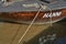 Name on the bow of the historic plank ship Hanni