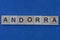 Name of the country of Andorra from the word from gray wooden letters