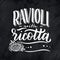 Name of italian dish. Lettering phrase for your menu design, stylized drawing for cafe, hand drawn composition.