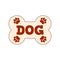 Name plate for dog house. Bone and paws. Clipart and drawing. Vector illustration on white background.