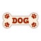 Name plate for dog house. Bone and paws. Clipart and drawing. Vector illustration on white background.