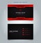 Namecard template technology red and black pattern background.