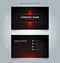 Namecard template technology red and black pattern background.