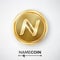 Namecoin Gold Coin Vector. Realistic Crypto Currency Money And Finance Sign Illustration. Namecoin Digital Currency