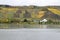 Namedy, Germany - 10 27 2020: autumn vineyards above Leutesdorf and the Rhine