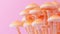 Nameko mushroom pholiota nameko variation on soft and delicate pastel colored background