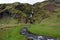 Nameless waterfall in vicinities of Vic in Iceland