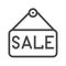 Nameplate Sale Thin Line Vector Icon
