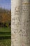 Names, dates and Engravings messages on Tree Trunk