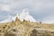 Namgyal Monastery in Lo Manthang of Upper Mustang in Nepal with Lama Buddhists and Pilgrims