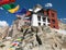 Namgyal Tsemo Gompa with prayer flags - Leh - Ladakh