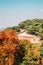 Namhansanseong Fortress and autumn maple trees in Gwangju, Korea