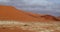 Namib desert, colorful sand, big rocks and dead trees, nature of Namibia, 4k