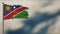 Namibia 3D tattered waving flag illustration on Flagpole.