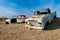 Namibia. Classic car wreck decaying in the desert
