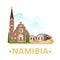 Namibia country design template Flat cartoon style