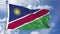 Namibia Flag in a Blue Sky