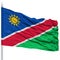 Namibia Flag on Flagpole