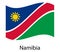 Namibia flag. National patriotic symbol in official country colors. Illustration of Africa state waving flag.