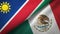 Namibia and Mexico two flags textile cloth, fabric texture