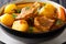 Namibia Potjiekos traditional lamb dish with vegetables close-up in a bowl. horizontal