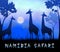 Namibia Safari Showing Wildlife Reserve 3d Illustration
