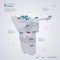 Namibia vector map with infographic elements, pointer marks