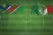 Namibia vs Mexico Soccer Match, national colors, national flags, soccer field, football game, Copy space