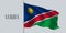 Namibia waving flag on flagpole vector illustration