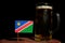 Namibian flag with beer mug on black