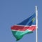 Namibian flag blowing in the wind