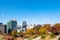 Namsan Park and view of modern buildings in Seoul