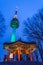 Namsan Tower at Night or seoul tower and pavilion traditional architecture of Korea on february 15, 2015 in seoul,south korea