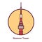 namsan tower. Vector illustration decorative design