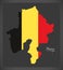 Namur map of Belgium with Belgian national flag illustration