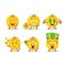 Nance fruit cartoon character with cute emoticon bring money