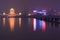 Nanchang skyline at night as seen from the east side of the city. Nanchang is the capital of Jianxi province in China