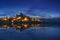 Nanclares de Gamboa at night with water reflections