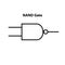 NAND gate. electronic symbol. Illustration of basic circuit symbols. Electrical symbols, study content of physic.