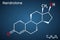 Nandrolone, 19-Nortestosterone, nortestosterone molecule. It is androgen, synthetic, anabolic steroid AAS, analog of testosterone