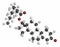 Nandrolone decanoate anabolic steroid drug molecule. Also used in sports doping. Atoms are represented as spheres with.