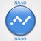 Nano Coin cryptocurrency blockchain icon. Virtual electronic, internet money or cryptocoin symbol, logo