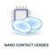 Nano Contact Lenses icon. 3d illustration from future technology collection. Creative Nano Contact Lenses 3d icon for