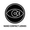 nano contact lenses icon, black vector sign with editable strokes, concept illustration