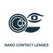 Nano Contact Lenses icon. Monochrome simple line Future Technology icon for templates, web design and infographics