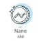 Nano cryptocurrency coin line, icon of virtual currency