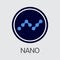 NANO - Nano. The Crypto Coins or Cryptocurrency Logo.