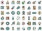 Nanotechnology icons set vector flat