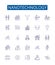 Nanotechnology line icons signs set. Design collection of Nano, Technology, Nanomaterials, Nanoparticles