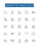 Nanotechnology line icons signs set. Design collection of Nano, Technology, Nanomaterials, Nanoparticles